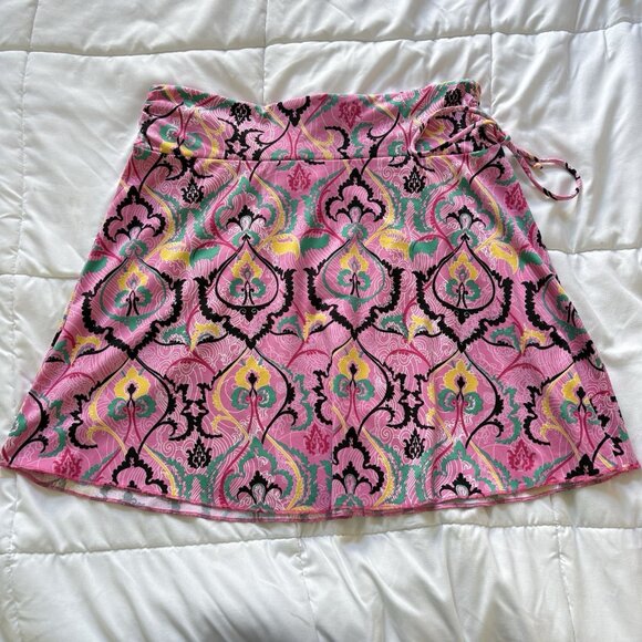 Soybu Dresses & Skirts - Soybu Womans Size XL A-Line Pink Floral Tie Skirt Flowy Knee Length Summer
